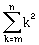 Sum(k=m...n) k^2